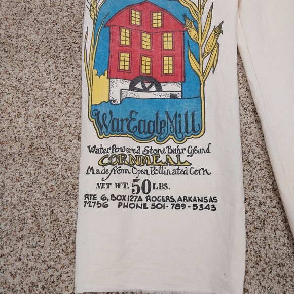 3418 Size XL/1X Jumper Handmade with Vintage Flour Sacks, Ties at the Shoulder - Picture 2 of 10